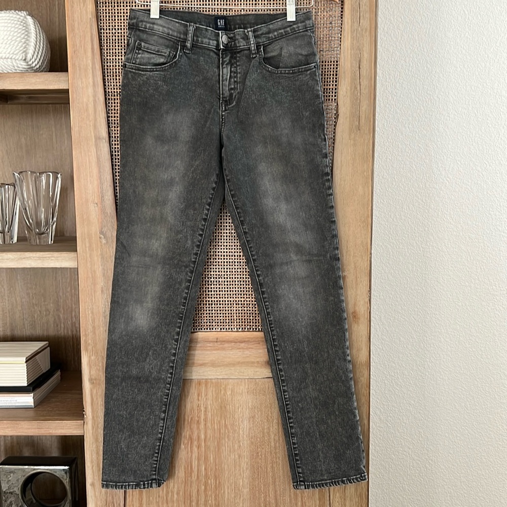 NWOT GAP Denim Regular Stretch Washed Black Slim Jeans size 18